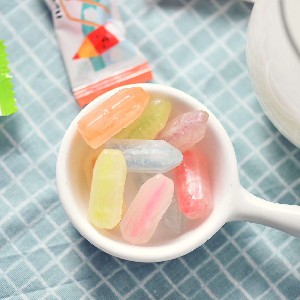 日本进口 甘乐kanro彩色铅笔糖 8味什锦水果糖80g 儿童糖果 020