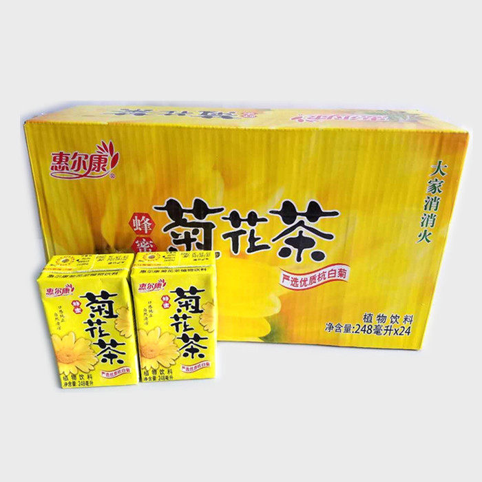 特价惠尔康饮料菊花茶 清热下火248ml x24盒 江浙沪皖包邮