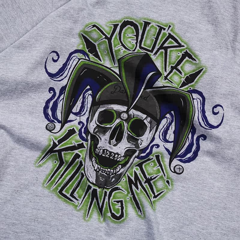 creamsoda夏季新款 x特遣队官方联名合作款短袖t恤男小丑印花潮牌