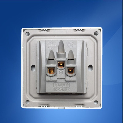 工程用86型暗装开关插座面板雅白色 墙壁5五孔电源插座二三插座