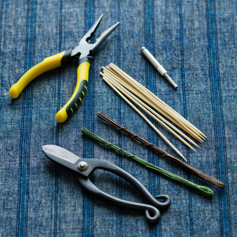 不梵 花道工具包剑山矫正器 插花 铁丝钳 花艺花器剪刀铁丝竹签