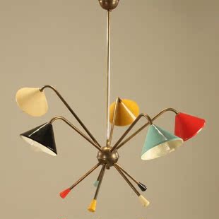 设计师喜爱多颜色五头简约个性小吊灯五彩