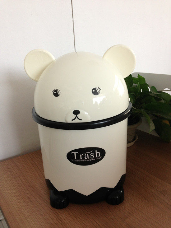 桌面茶几车载垃圾桶可爱创意小熊塑料卫生间卡通翻盖纸篓垃圾筒