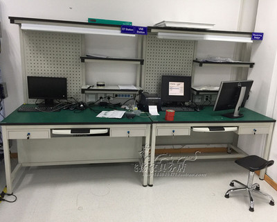 重型钳工工作台防静电工作台流水线操作台维修检验桌带挂板电脑桌