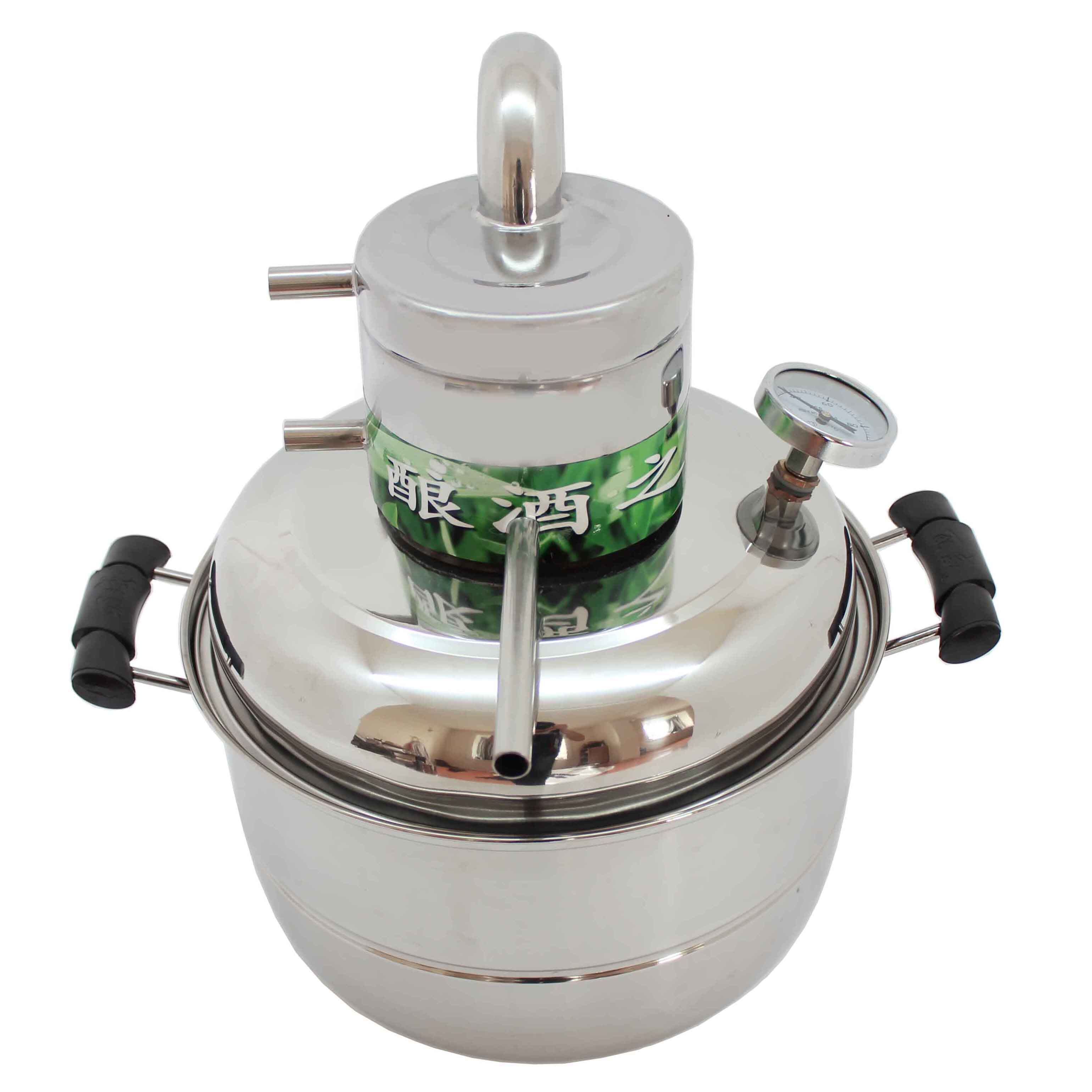升级版家用小型 酿酒器蒸酒器酿酒设备纯露 蒸馏水套餐10升_双氙车灯