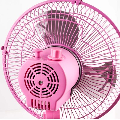 亚立10寸强风电风扇宿舍家用办公静音迷你小立式落地hkitty粉红色