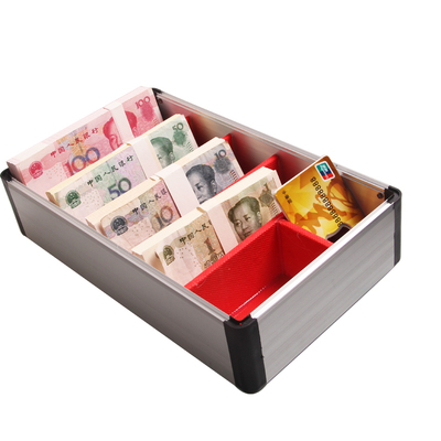 收银钱盒子五格立式收银盒现金盒分类箱超市柜员收银盒零钱收纳箱