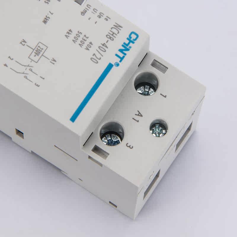 正泰家用小型单相交流接触器220v导轨式nch8-40/20二常开40a 2p