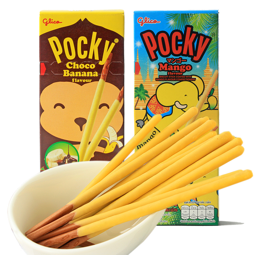 泰国进口格力高pocky饼干25g 巧克力香蕉芒果涂层休闲零食
