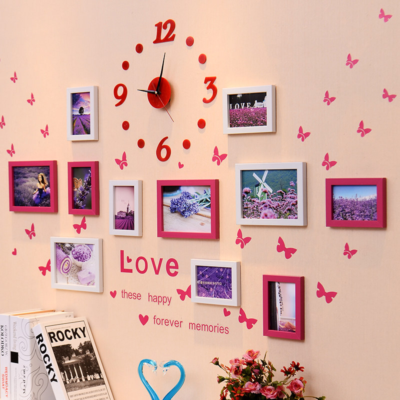 天天特价背景墙照片墙相框墙 客厅卧室餐厅钟表创意相框组合挂墙