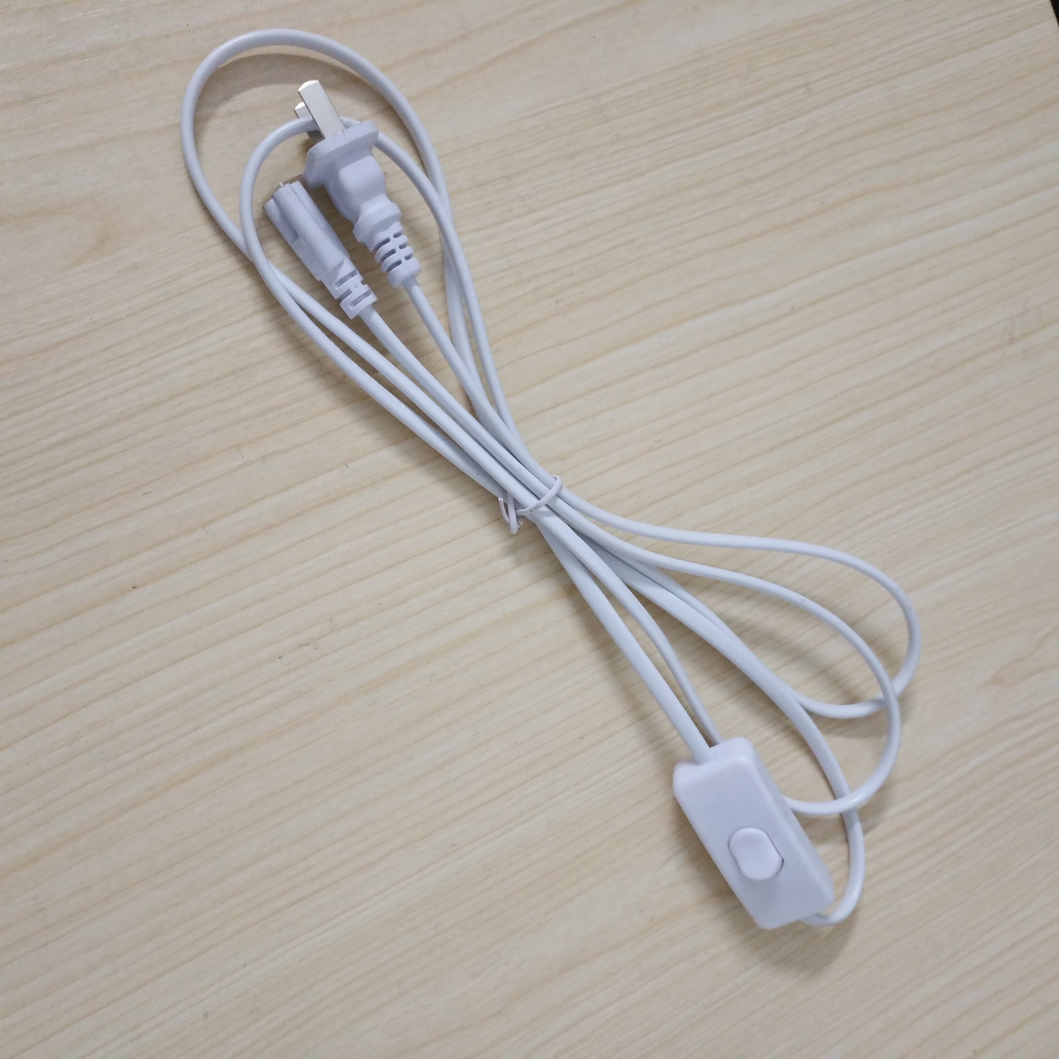 两条包邮超耐用t8t5一体化led灯管电源线带开关 插头方便实惠