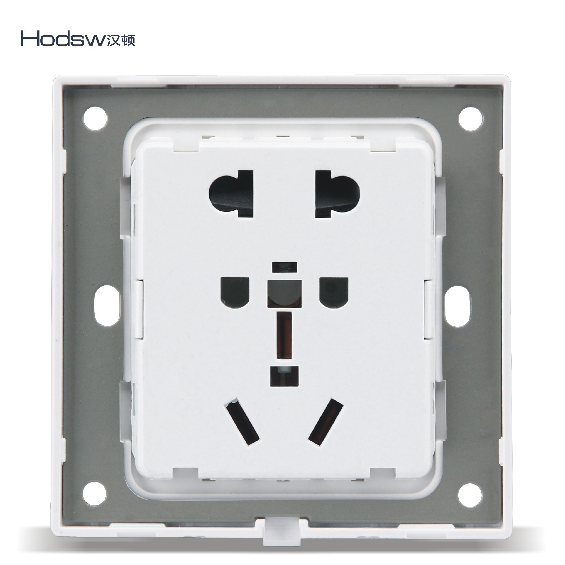 汉顿设计师开关插座二三插五孔c3木纹色五孔插座五眼5孔插座86型