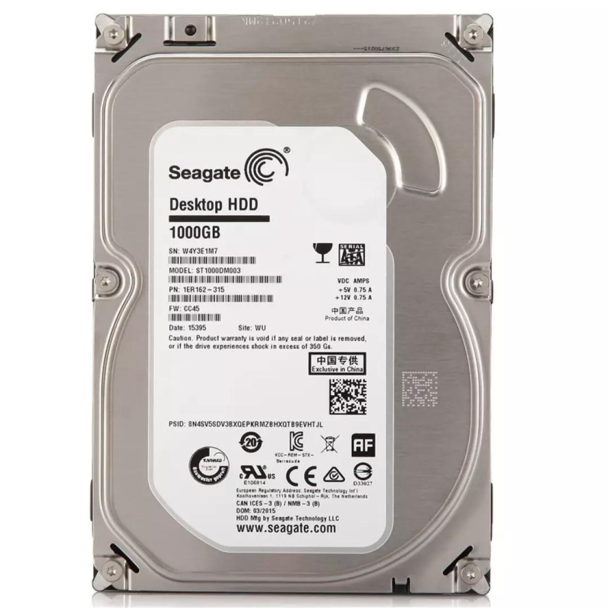 seagate/希捷 st1000dm003 全新台式机1t 机械硬盘 原装正品行货