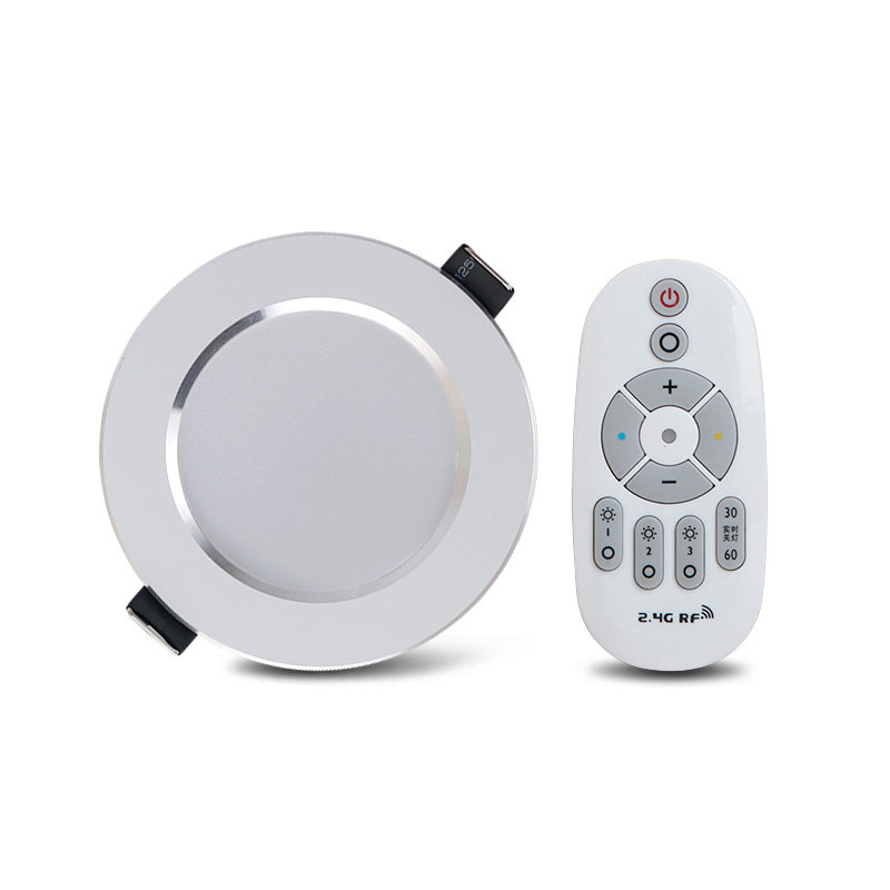 筒灯无线遥控led灯双色智能调光定时关灯家用超市商场天花灯变光