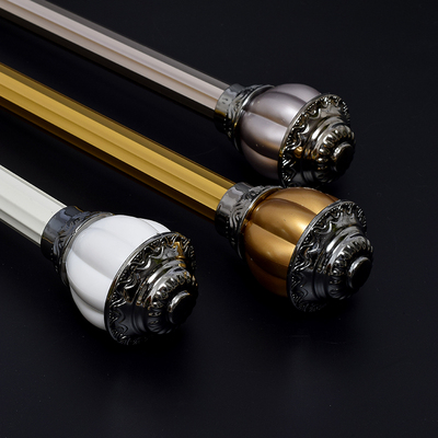 罗马杆窗帘杆铝合金加厚支架头窗帘轨道侧装顶装现代简约单杆双杆