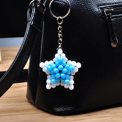 diy手工串珠挂件材料包 双色五星散珠子 钥匙包包小饰品儿童礼物