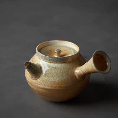林泉山房 景德镇手工制作陶瓷柴烧泡茶壶 功夫茶具单壶侧把急须壶