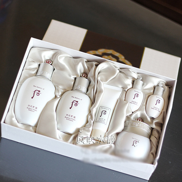 韩国whoo后美白水乳套盒 拱辰享 雪 美白水乳 水分膏面霜3件套装