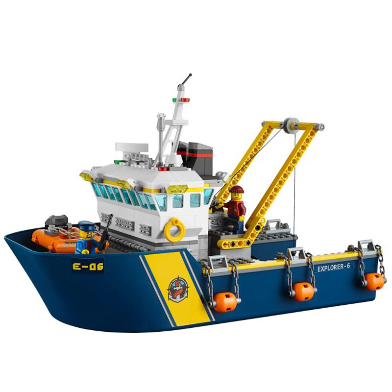 正版乐高lego拼插积木城市60095深海潜艇打捞船8岁