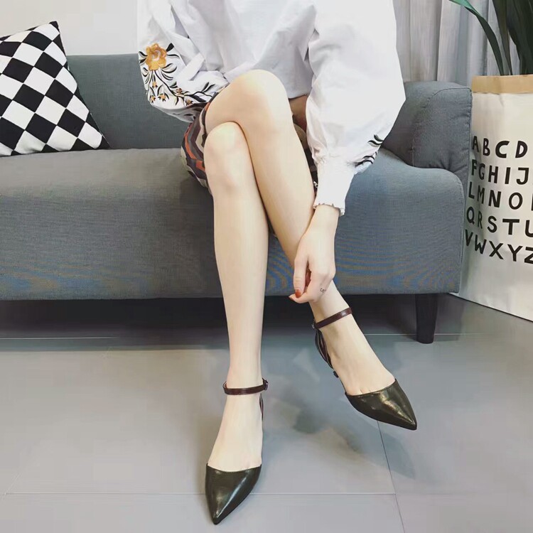 2017夏季明星同款欧美百搭性感系带脚踝交叉细带尖头细高跟凉单鞋