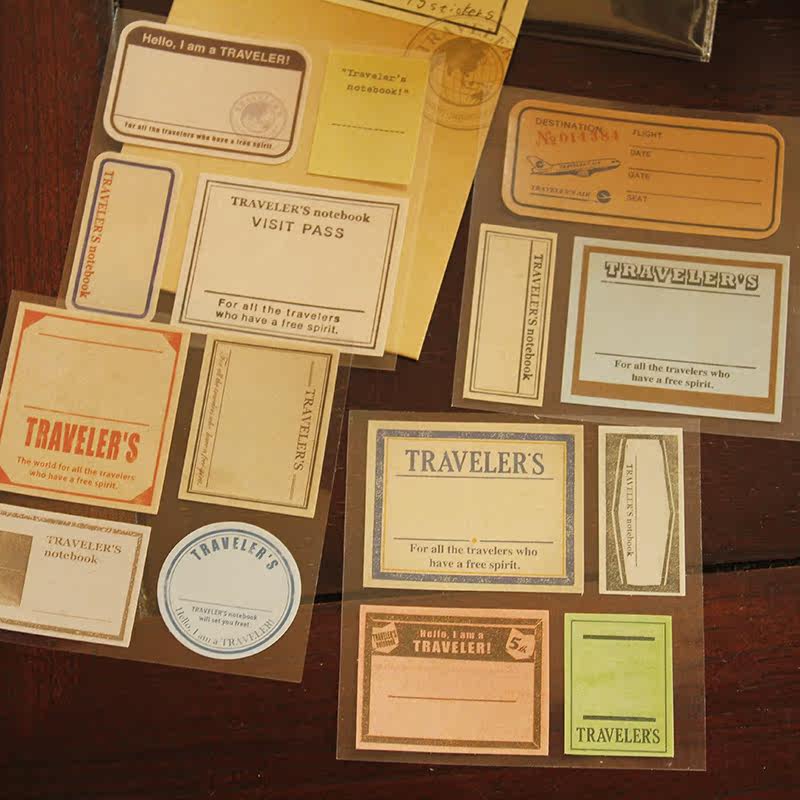 do家 复古贴纸 做旧 姓名贴 标签贴 15枚