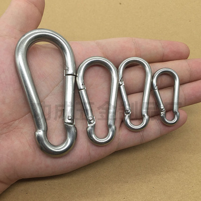 304不锈钢承重快挂扣弹扣户外装备登山扣钥匙扣链条扣安全挂绳扣