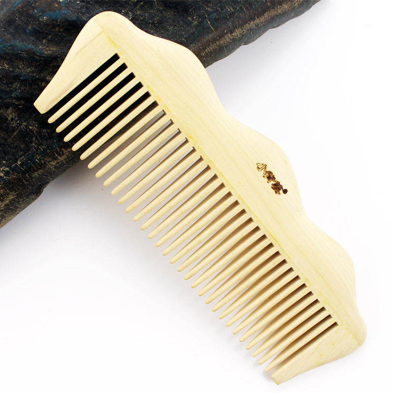 小背篓天然木梳子 白象牙合木梳子细齿便携按摩防静电生日礼物