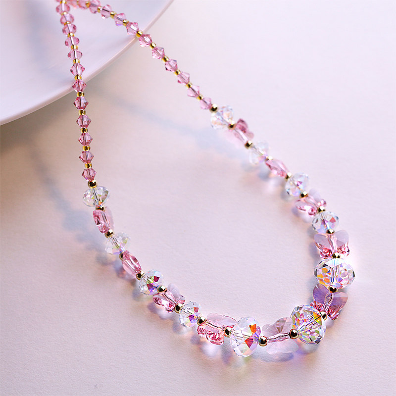 鸿澜奥地利水晶项链女短款日韩版百搭锁骨链甜美气质配饰 母亲节