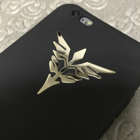 创意高达徽章纹章金属贴纯金属镀金手机装饰贴电脑金属贴纸可定制