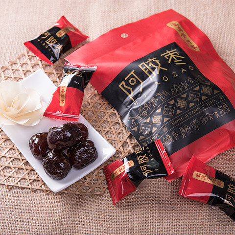 宏济堂阿胶枣独立小包装无核蜜枣蜜饯即食休闲零食红枣可夹核桃仁