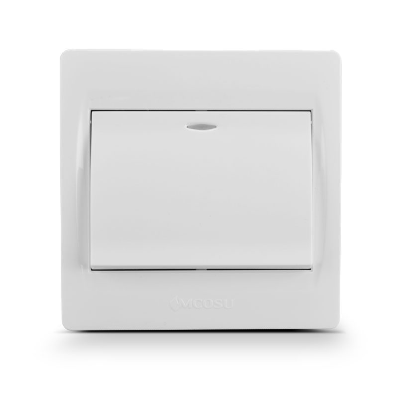 超薄明装楼梯一开双联单开双控开关床头一位单联双控开关插座明线