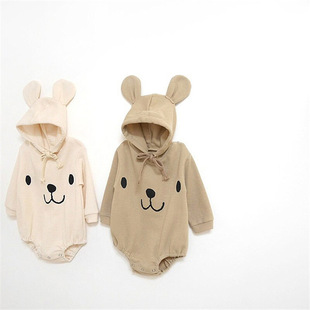 外衣 男女宝宝动物造型连体小熊连帽外衣哈衣婴儿外出服 2017秋冬新品