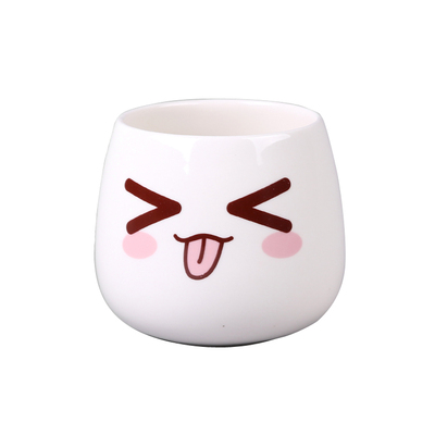 卡通可爱心情多肉陶瓷小花盆萌萌难过亲亲高兴调皮多表情白瓷花盆
