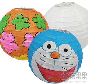 儿童手工灯笼diy材料包元旦新年卡通动物 手提纸灯笼幼儿园环境装