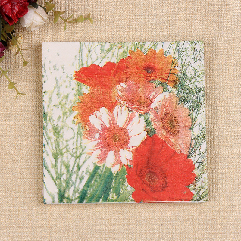 婚庆用品彩色餐巾纸纸巾面巾纸 印花纸巾 婚庆餐巾纸 油画手帕纸