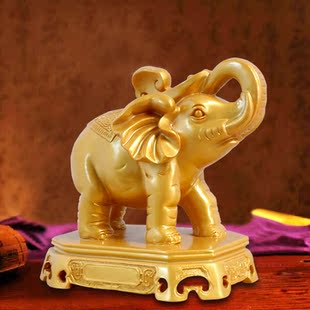 艺品缘金色招财大象摆件镇宅辟邪开业礼品装饰工艺品风水家居摆件