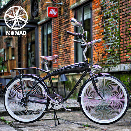 nomad复古自行车女式男士城市日本自行车进口公路变速通勤单车