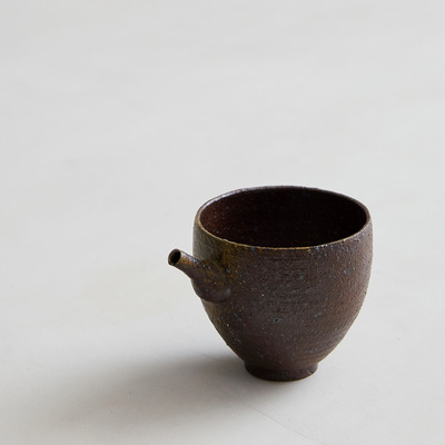 林泉山房 景德镇手工粗陶酱釉公道杯 匀杯 功夫茶具手制茶道