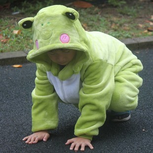 秋冬儿童卡通动物造型连体睡衣青蛙表演婴幼儿宝宝哈衣爬服童装