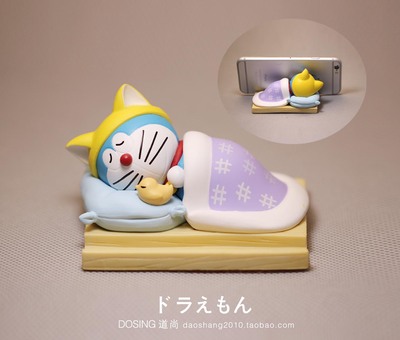 正版盒装 睡觉 叮当猫 机器猫 哆啦a梦 手机支架 手机座手办摆件