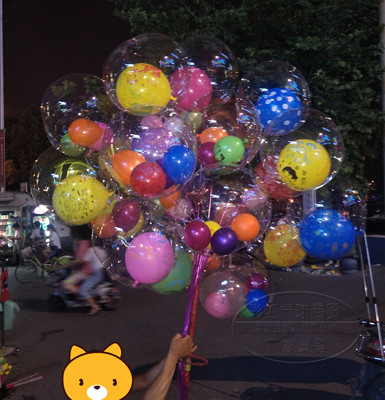 透明立体白色18寸24寸波波球啵啵球氢气球球中球氦气球