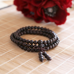 檀木 缅甸黑檀手串 辟邪转运黑檀男女佛珠手链 高密度黑檀木佛珠手串