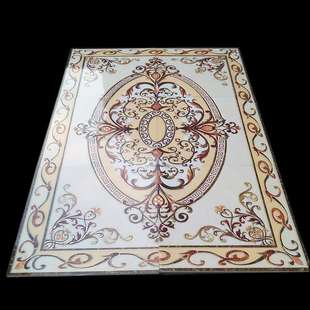 地毯砖拼花地心瓷砖 镀金抛晶砖拼图玄关客厅拼花抛金砖1200*1800地毯