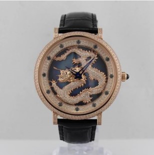 格琳斯手表表盘镶满水钻-黑龙