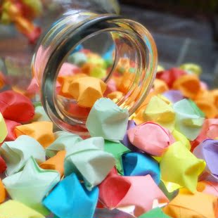 diy手工幸运星成品糖果色折好的幸运星许愿星手工星星满500颗包邮