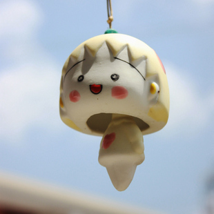 风铃 两节陶瓷风铃厂家批发 日式卡通小丸子风铃 晴天娃娃 可爱萌娃娃