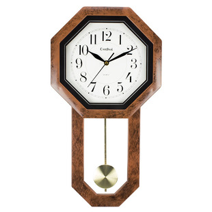 清仓欧式复古田园八角摆锤挂钟客厅静音时尚艺术石英钟表