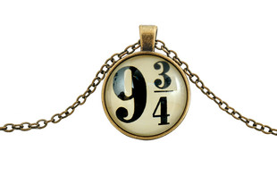 包邮 哈利波特 9又四分之三平台 时光宝石 短款锁骨项链吊坠 复古