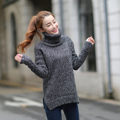 高领毛衣套头女冬款加厚上衣韩版女装学院风打底衫线衣冬季外套潮