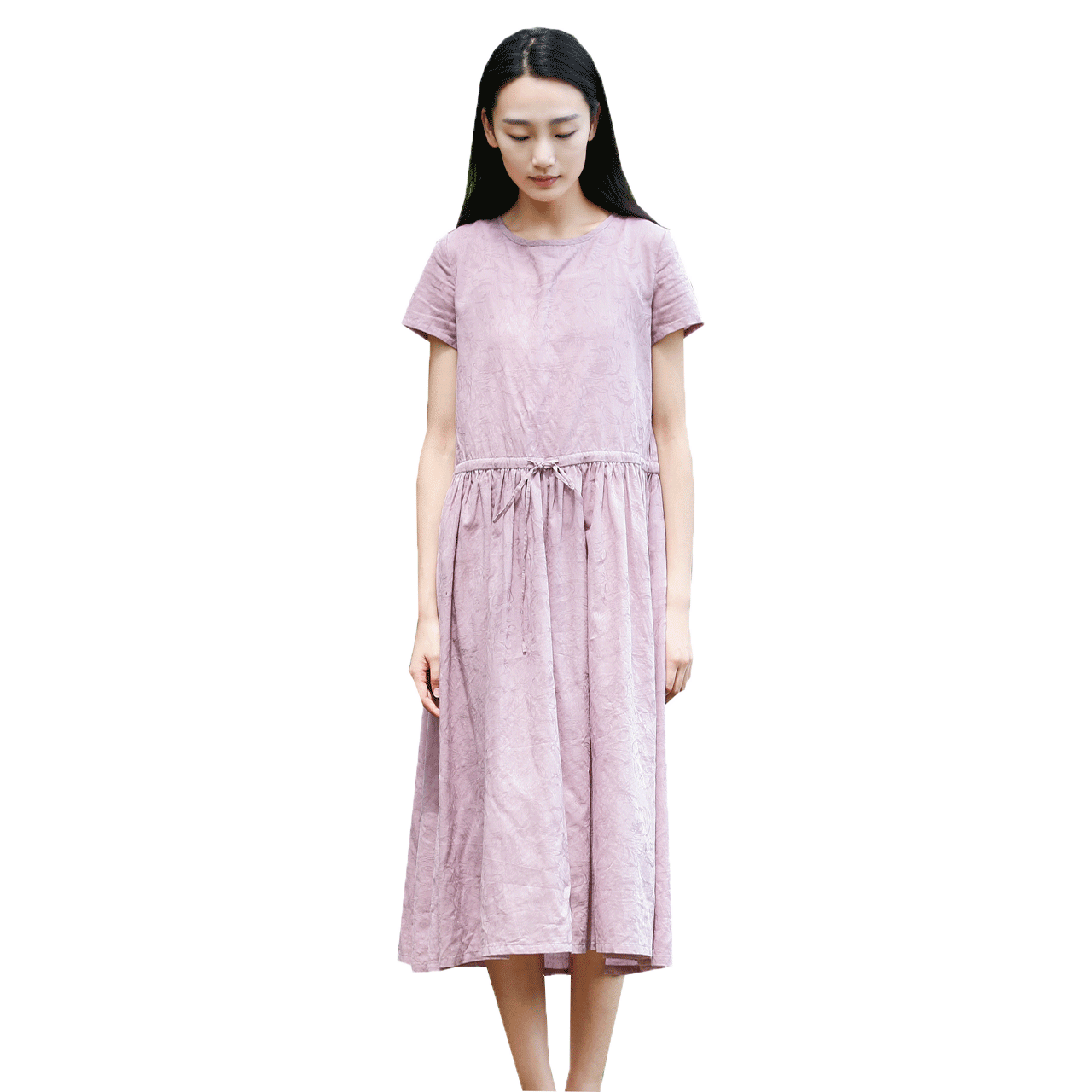 素缕2016夏季新款女装长款裙子短袖连衣裙cs6218媫